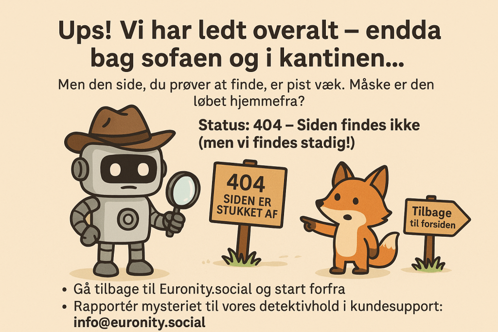 Ups! vi har ledt overalt - endda bag sofaen og i kantinen.. men den side, du prøver at finde. er pist væk. Måske er den løbet hjemmefra?